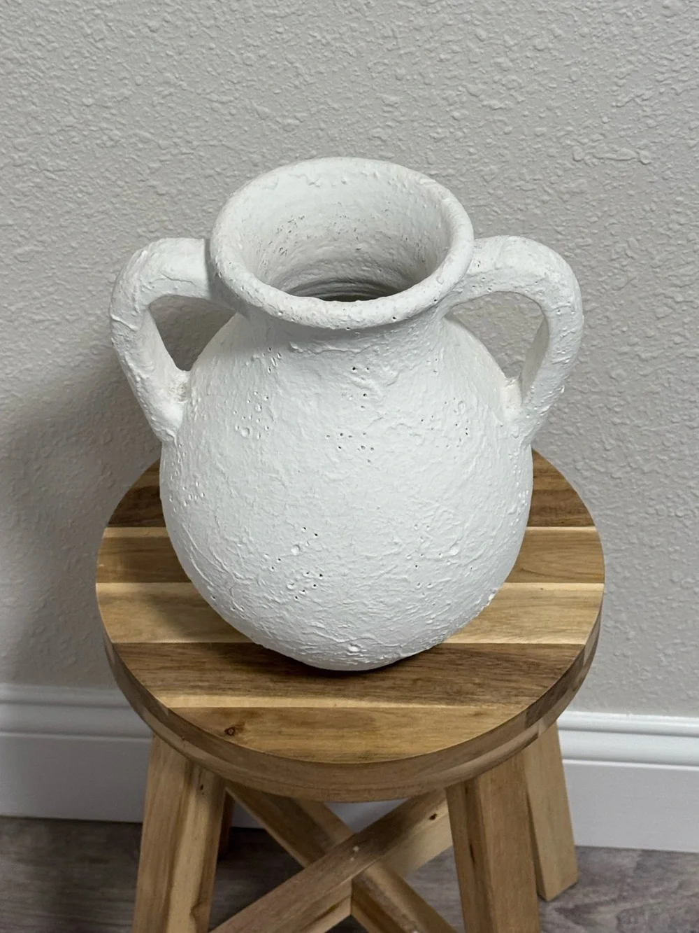 Opalhouse Designed with Jungalow White Textured Vase, Handcrafted Ceramic